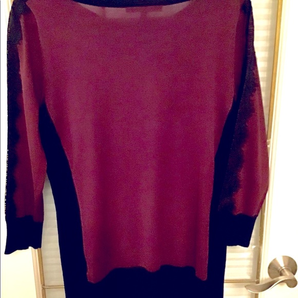 Apt 9. XL burgundy with black overlay on sleeves - Picture 3 of 5